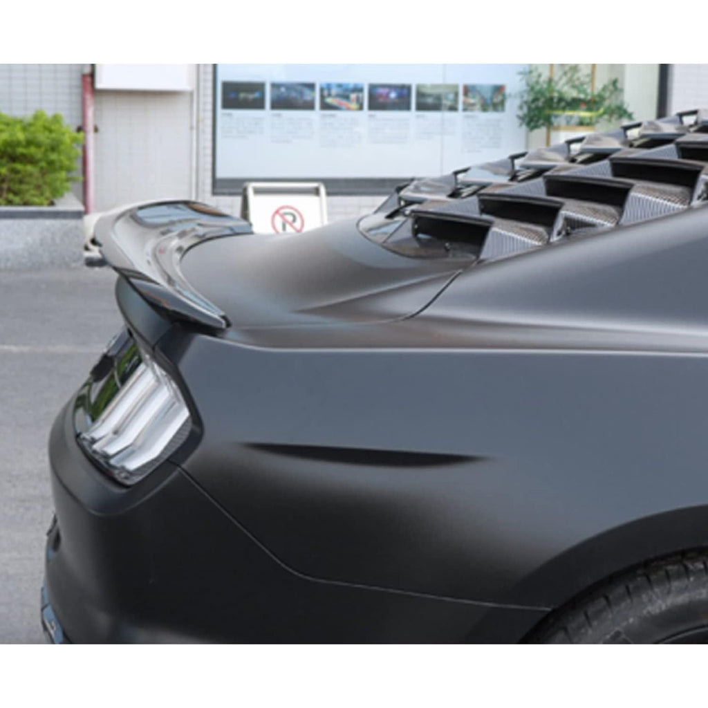 Rear Trunk Spoiler Compatibility with 2015-2021 Mustang GT Rear Trunk Spoiler Wing Lid Flap Spoiler Gloss Black
