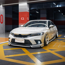 Load image into Gallery viewer, Front Lip Compatibility with 2022-2024 Civic Yofer Style Front Bumper Chin Lip Splitter Spoiler Kit Black White