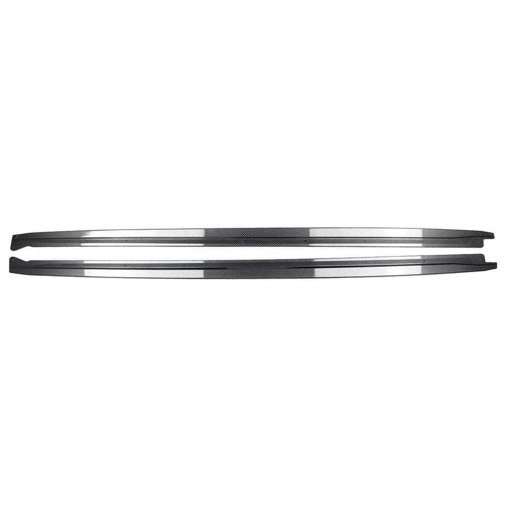 Side Skirts Compatibility with 2015-2019 5 Series F15 X5 F85 X5M F16 X6 F86 X6M Rocker Panel Line Door Extension Lips Pair Diffuser Bumper Lip Splitter (Carbon Fiber Style)