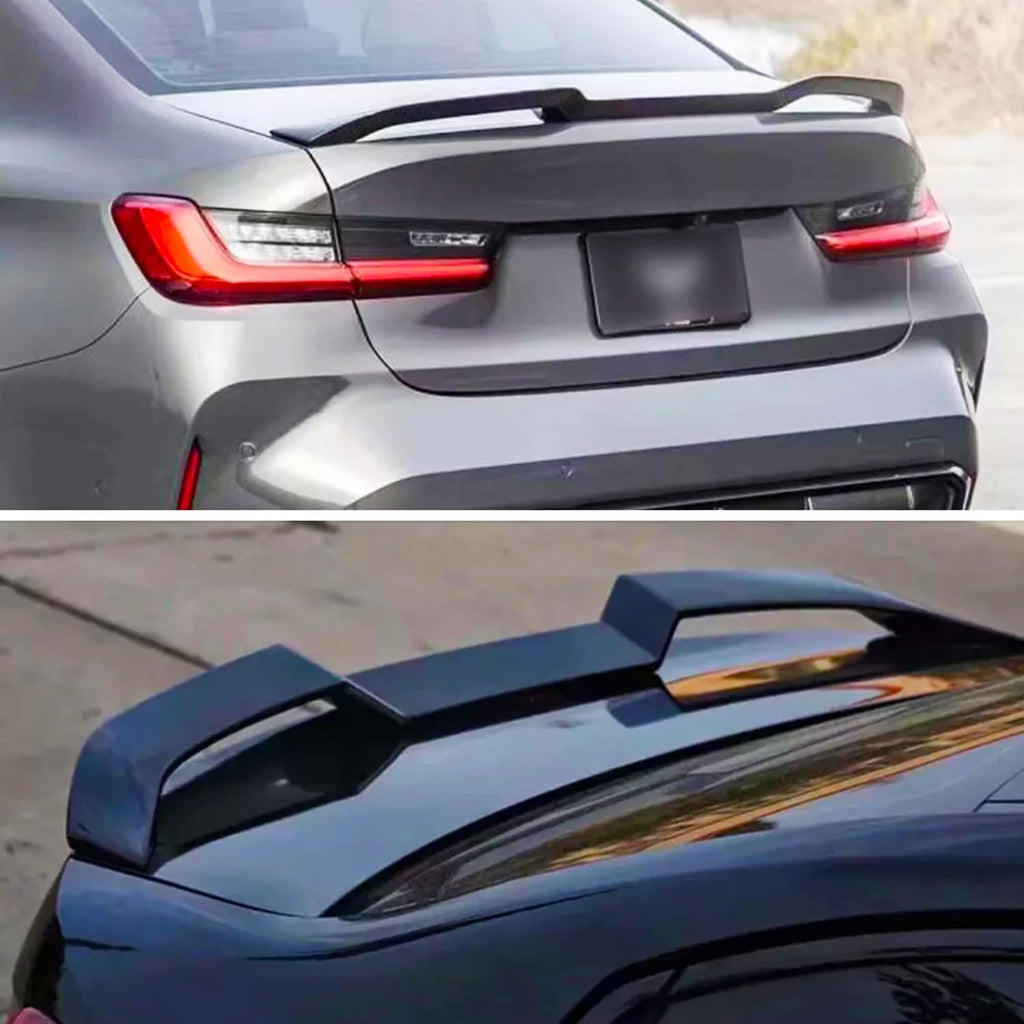 Rear Spoiler Compatibility with 2020-2023 4 Series G22 Coupe & G82 M4 M440i 430i V Style Rear Highkick Trunk Wing Lid Spliter (Carbon Fiber Style)