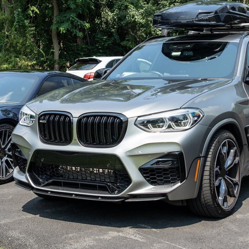 Front Bumper Lip Compatibility with 2019-2021 X3M F97 X4M F98 M Competition Sport Front Diffuser Chin Lip Air Dam Splitter Spoiler (Carbon Fiber Style)