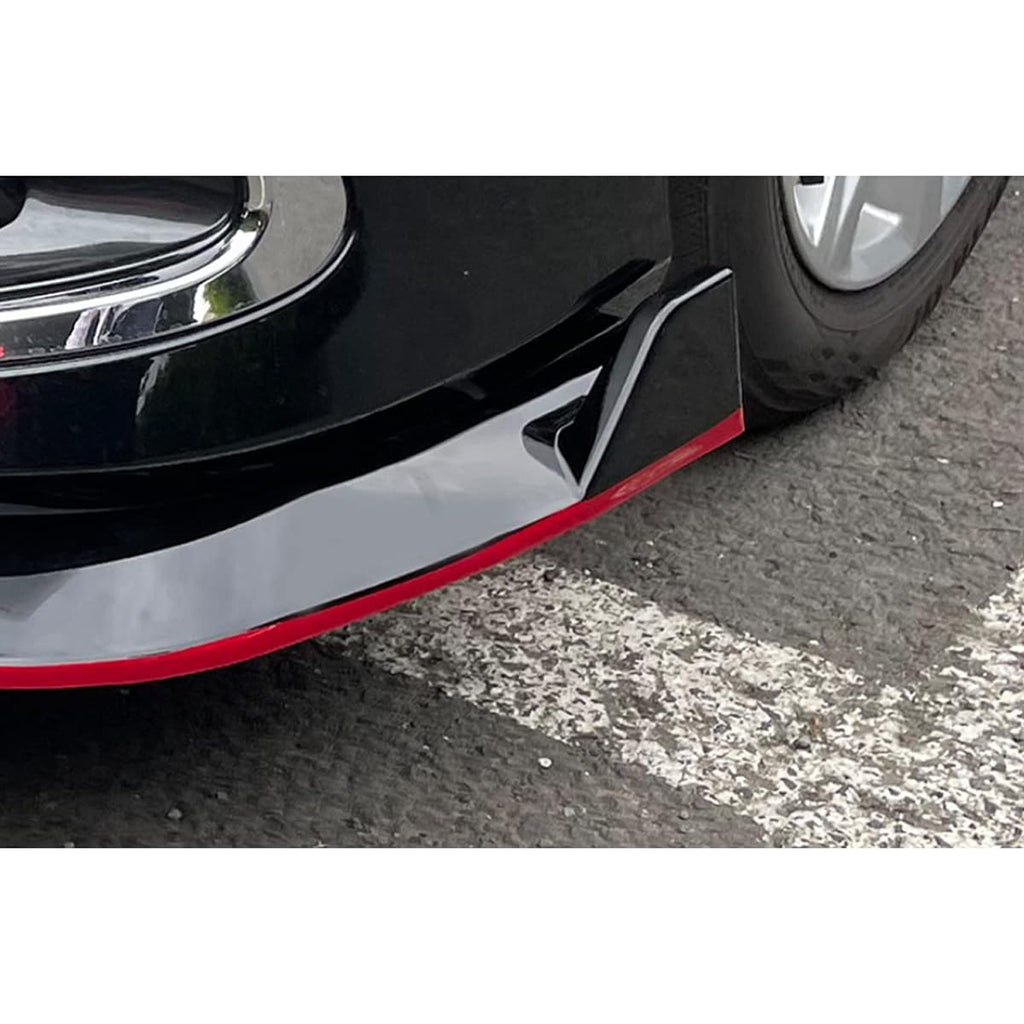 Compatibility with 2021-2022 Camry XLE LE Front Bumper Lip Front Chin Lip Spoiler Splitter Gloss Black with Red Line 3PCS