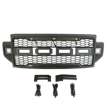 Load image into Gallery viewer, Front Grille For 2021 2022 Ford F150 Front Mesh Grilles W/3 LED Lights & Side Lights Black