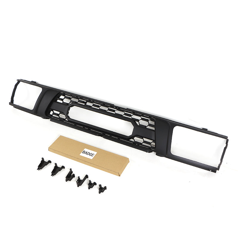 Front  Grille For 1992 1993 1994 1995 4Runner TRD Bumper Grills Grill Cover W/3 LED Lights Black