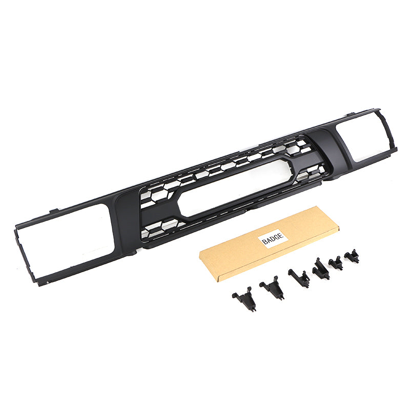 Front  Grille For 1992 1993 1994 1995 4Runner TRD Bumper Grills Grill Cover W/3 LED Lights Black