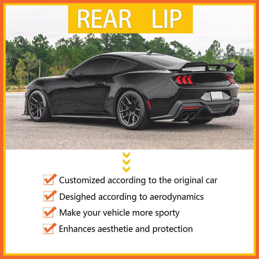 Spoiler for 2024 2025 Mustang DH Performance Style Rear Trunk Wing Lid Spliter W/Smoke Gurney Flap Gloss Black