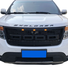 Load image into Gallery viewer, Front Grille For 2011 2012 2013 2014 2015 Ford Explorer Front Mesh Grille Grill Honeycomb Cover W/3 Lights Black