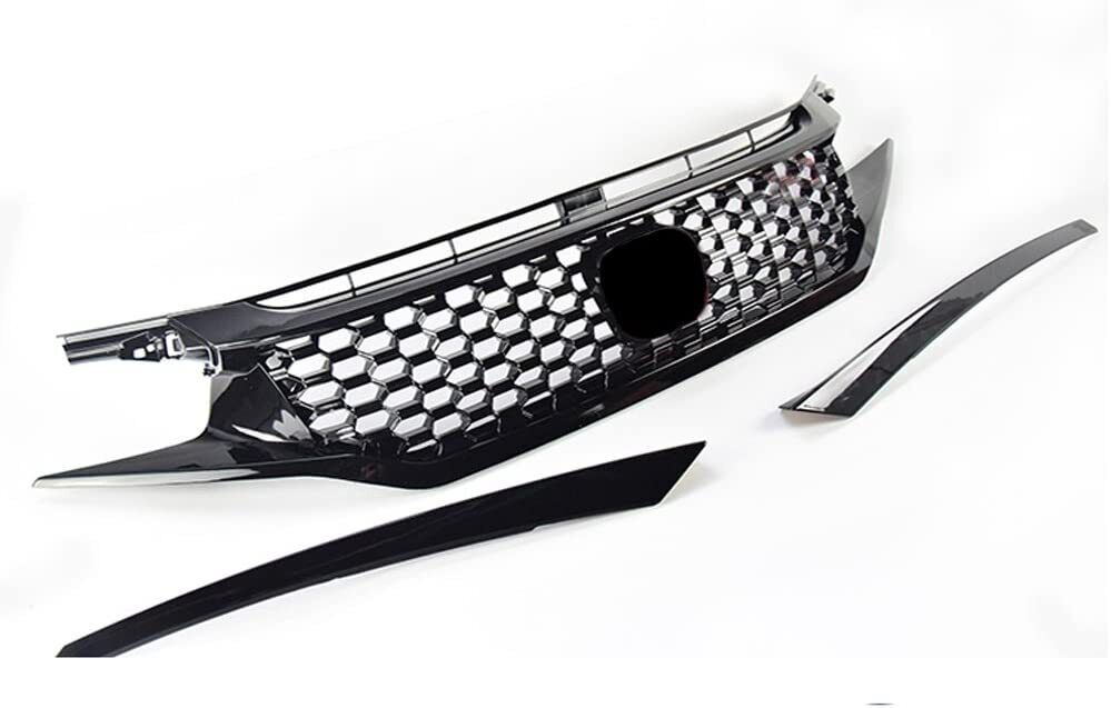 Grille For 2016 2017 2018 2019 2020 2021 Honda Civic 10th JDM Mesh Grill Glossy Black