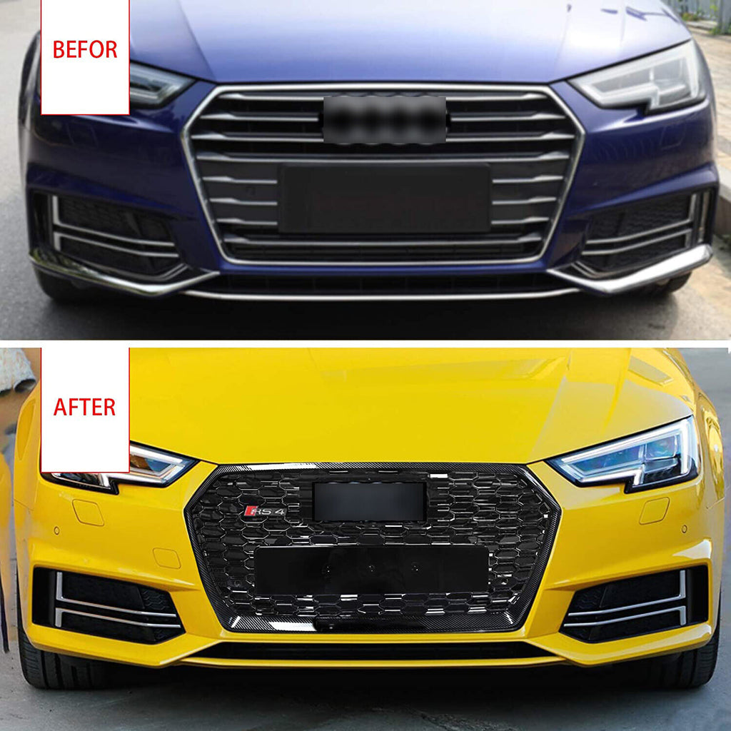 Fits For Audi A3 S3 2017 2018 2019 RS3 Style Grille Front Hood Henycomb Bumper Grill
