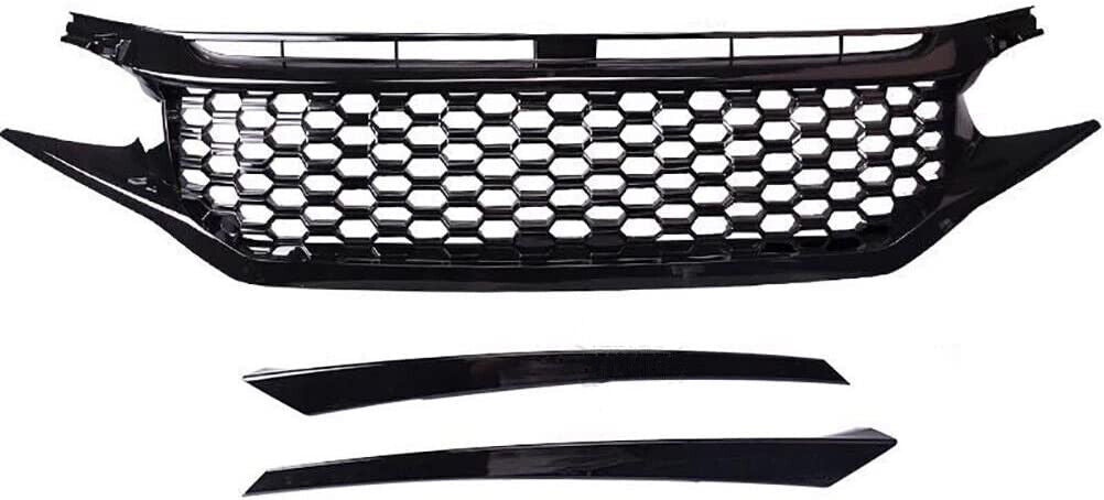 Front Grille For 2016 2017 2018 2019 2020 2021 Honda Civic 10th JDM Mesh Bumper Grill Grills Glossy Black