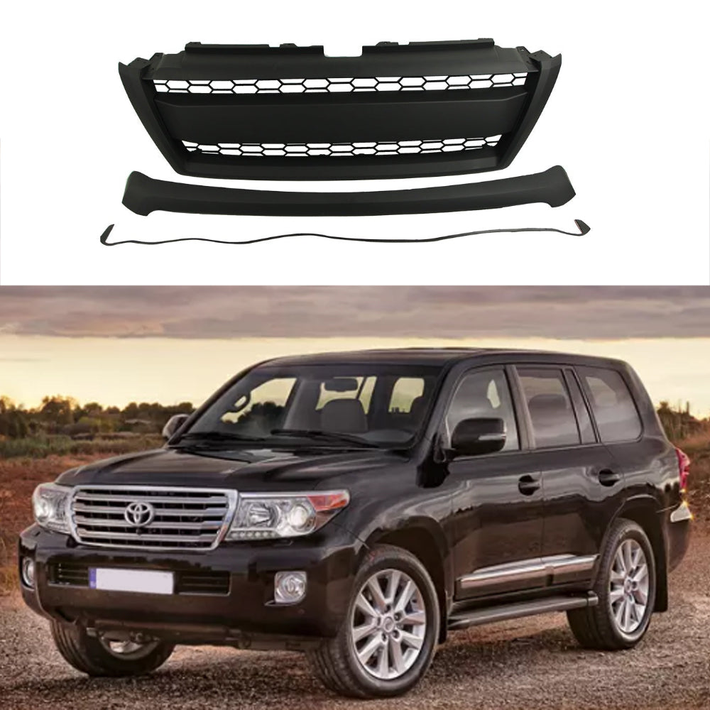Front Grille For 2014-2017 Land Crusier Prado Bumper Grills Grill Cover W/0 Light Black