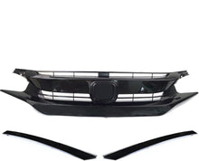 Load image into Gallery viewer, Fits 2016 2017 2018 2019 2020 2021 Honda Civic 10th Gen OE Gloss Black Front Bumper Hood Mesh Grille