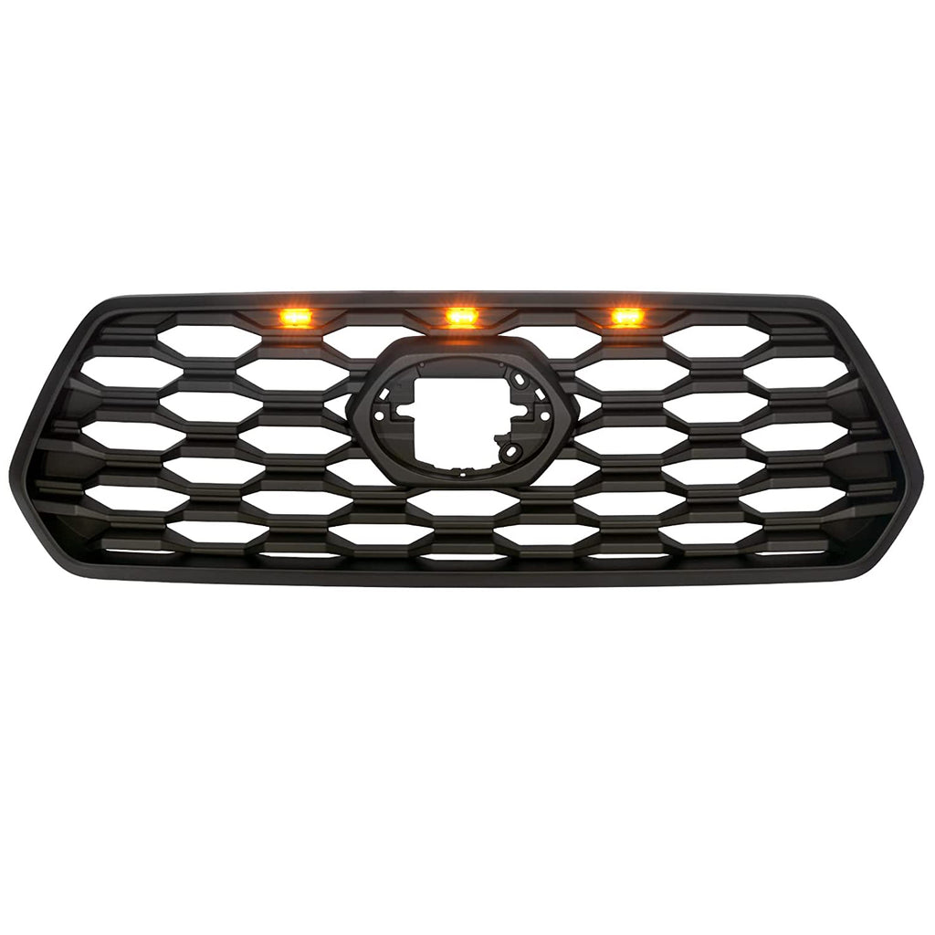 Front Grill For Toyota Tacoma 2016 2017 2018 2019 TRD Pro SR SR5 Front Mesh Bumper Grille W/Lights Black