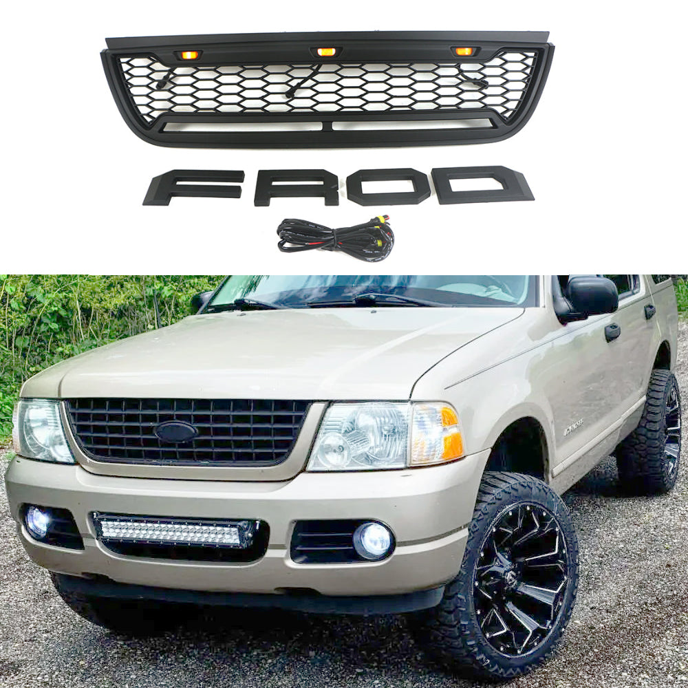 Front Grille For 2002 2003 2004 2005 Ford Explorer Front Bumper Grills Grill Cover Matte Black