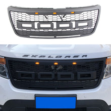 Load image into Gallery viewer, Front Grille For 2011 2012 2013 2014 2015 Ford Explorer Front Mesh Grille Grill Honeycomb Cover W/3 Lights Black