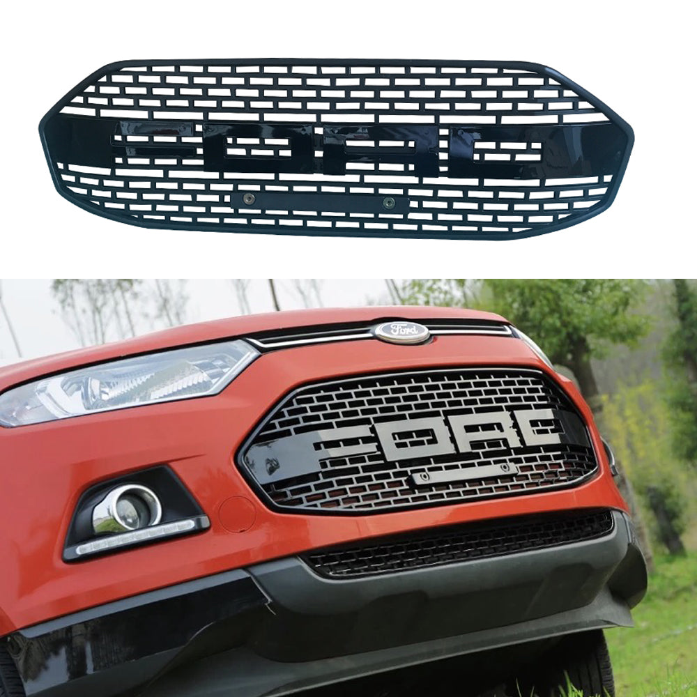 Front Grille For 2012-2015 Ford Ecosport Bumper Grill Grills Cover W/0  Light Black