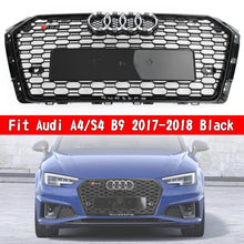 Load image into Gallery viewer, For Audi A4/S4 B9 2017 2018 2019 RS4 Style Honeycomb Front Mesh Grille Black