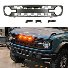 Load image into Gallery viewer, Front Grille For 2021 2022 Ford Bronco Grill Grilles Honeycomb W/Letters & LED Lights Black