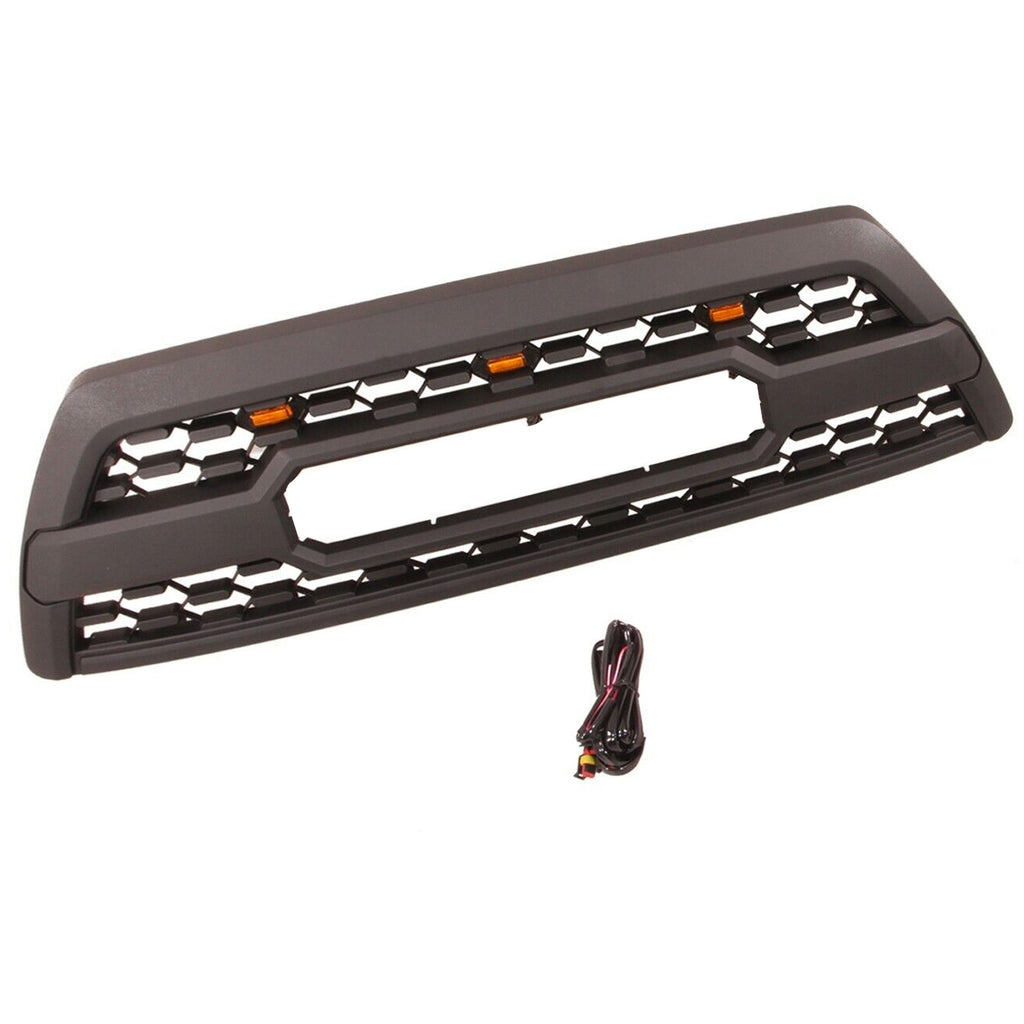 Front Grill For Toyota 4Runner 2006 2007 2008 2009 Front Mesh Bumper Grille Replacement Grille With 3 LED Lights Black