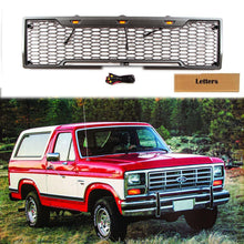 Load image into Gallery viewer, Front Grille For 1980 1981 1982 1983 1984 1985 1986 Ford Bronco F150 Front Grilles Bumper Grill With 3 Led Lights Black