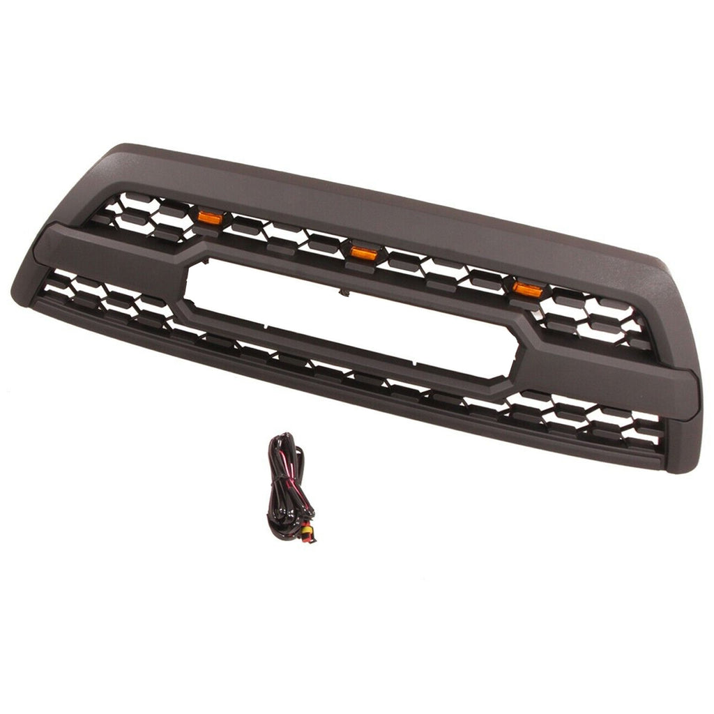 Front Grill For Toyota 4Runner 2006 2007 2008 2009 Front Mesh Bumper Grille Replacement Grille With 3 LED Lights Black