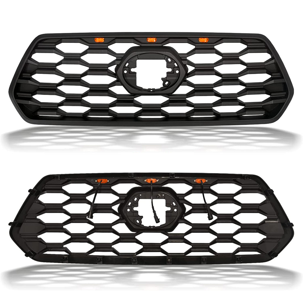 Front Grill For Toyota Tacoma 2016 2017 2018 2019 TRD Pro SR SR5 Front Mesh Bumper Grille W/Lights Black