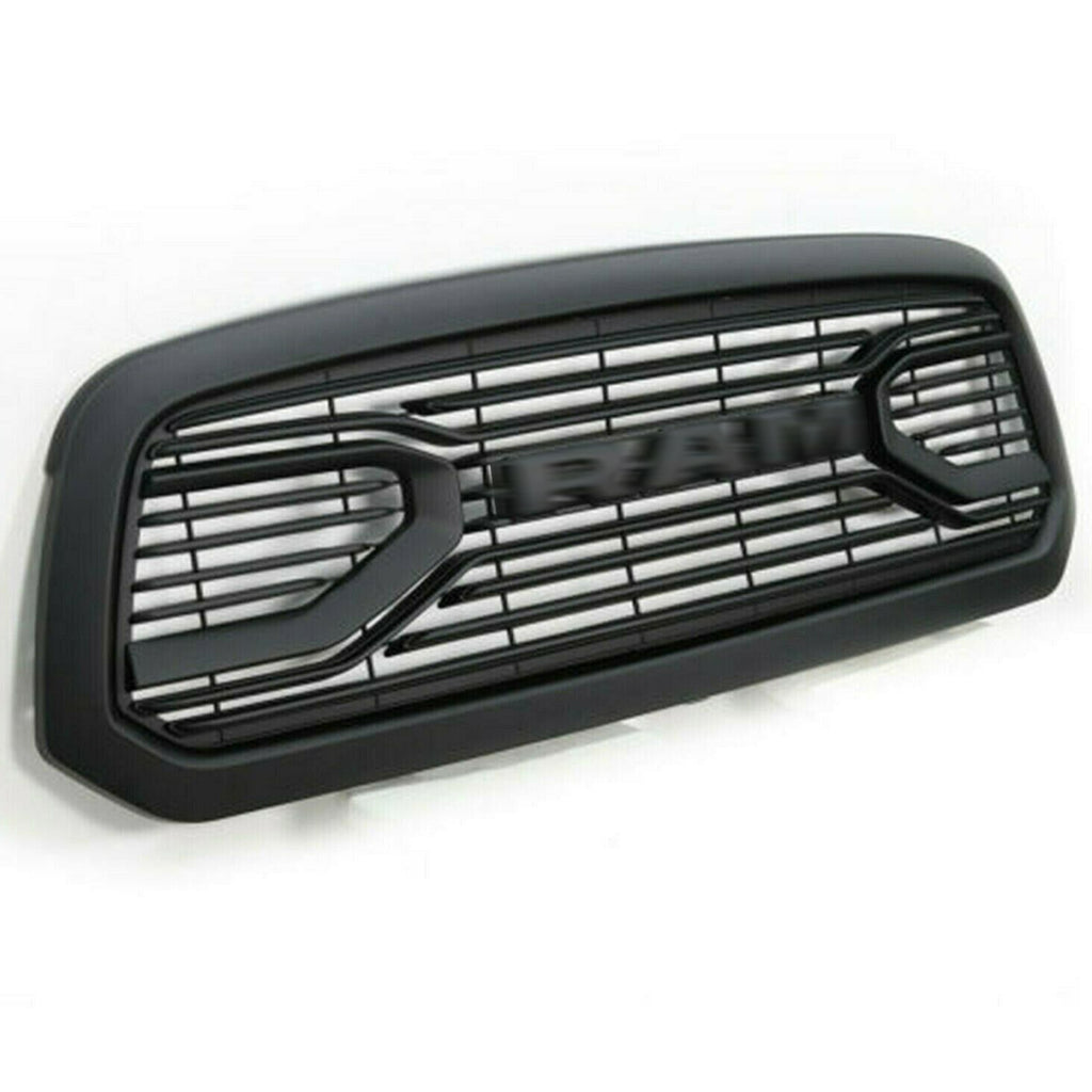 Grille Replacement For Dodge Ram 1500 2002 2003 2004 2005 Front Mesh Bumper Honeycomb Grill W/Lights Black