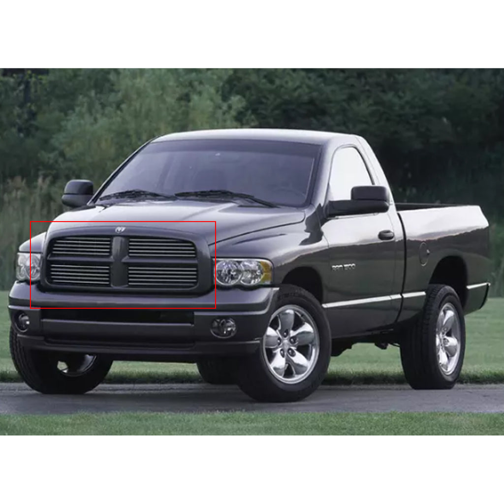 Grille Replacement For Dodge Ram 1500 2002 2003 2004 2005 Front Mesh Bumper Honeycomb Grill W/Lights Black
