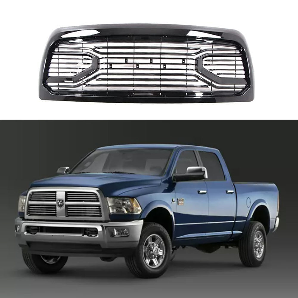 Front Grille for Dodge RAM 2500 3500 2010-2019 Bumper Grill Grills Big Horn Horizontal Style W/0 lights Gloss Black