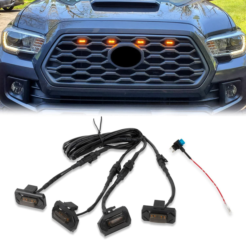 Front Grill For Toyota Tacoma 2016 2017 2018 2019 TRD Pro SR SR5 Front Mesh Bumper Grille W/Lights Black