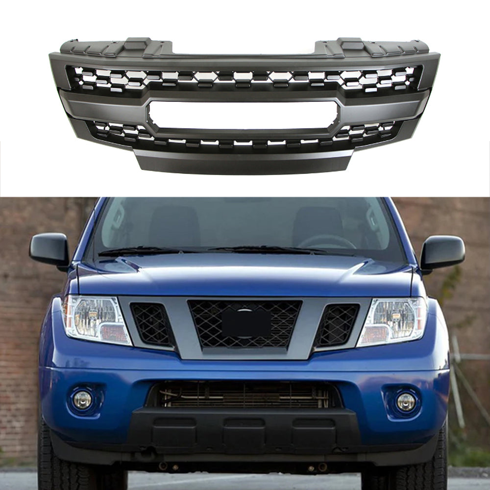 Front Grille For 2009-2019 Nissan Frontier Bumper Grills Grill Cover W/0 Light Black