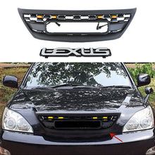 Load image into Gallery viewer, For 1999 2000 2001 2002 2003 Lexus RX270 300 330 350 400 450 Front Grille Front Center Mesh Grille Grill Cover With 4 LED Lights Black