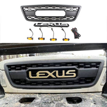 Load image into Gallery viewer, Front Grille For 1998 1999 2000 2001 2002 Lexus LX570 Front Center Mesh Grill Cover With 4 LED Lights Black