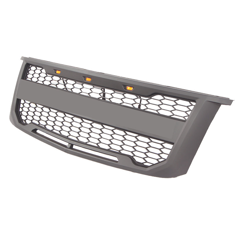 Front Grille For 2015-2019 Chevrolet Suburban Tahoe Bumper Grills Grill Cover W/3 LED Light Black