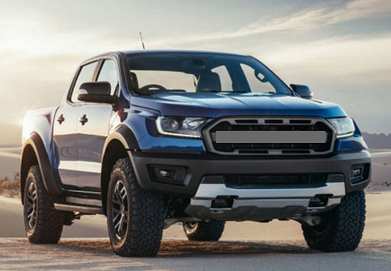 Front Grille For 2019 2020 2021 2022 Ford Ranger Bumper Grills Grill Cover W/0 Light Black