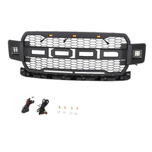 Load image into Gallery viewer, Front Grille For 2018 2019 2020 Ford F150 Mesh Grills Grill Cover Wi/3 Lights and 2 Side Light Black
