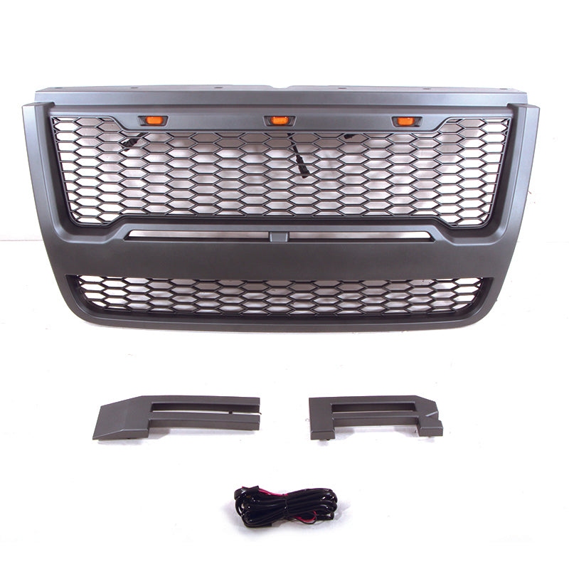 Front Grille for 2006 2007 2008 2009 2010 Ford Explorer Front Bumper Grills W/3 Lights Black