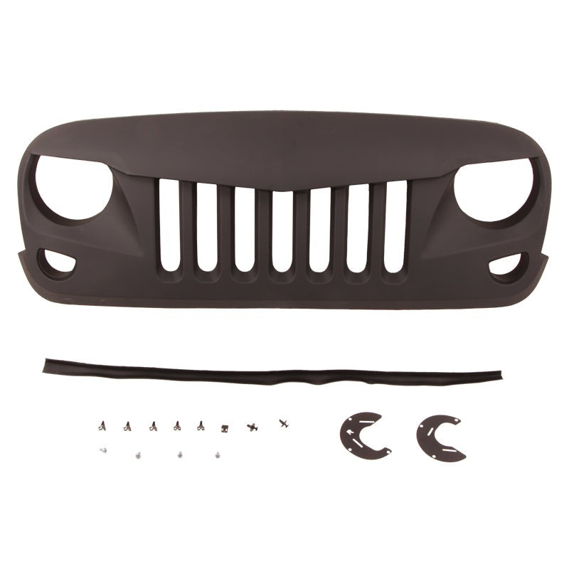 Front Grille for 2007-2018 Jeep Wrangler JK Bumper Grills Grill Cover Black