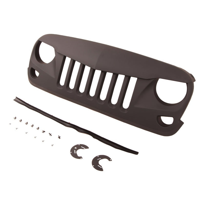 Front Grille for 2007-2018 Jeep Wrangler JK Bumper Grills Grill Cover Black