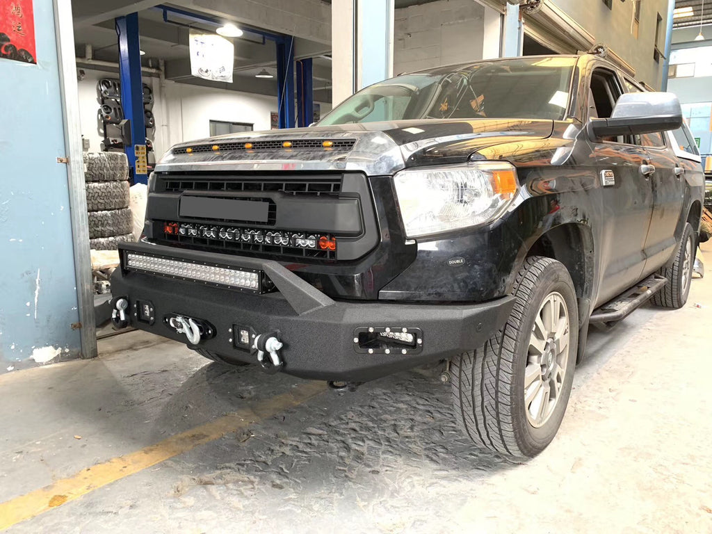 Front Grille For 2014-2019 Toyota Tundra Bumper Grills Grill Cover Grey and Black