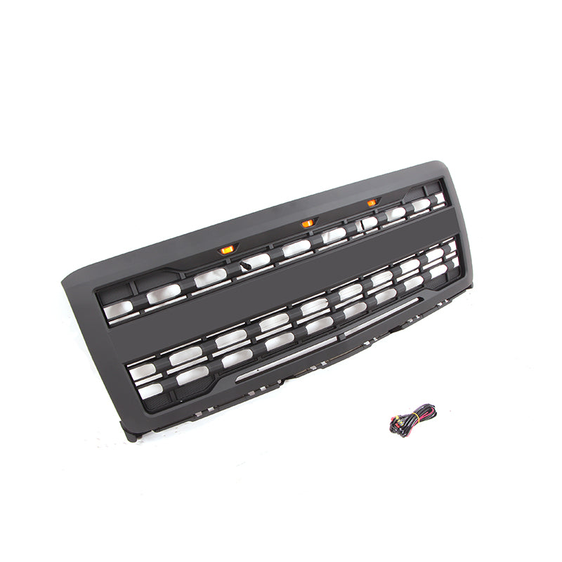 Front Grille for 2014-2015 Chevrolet Silverado 1500 Grills Grill Cover W/3 LED Lights