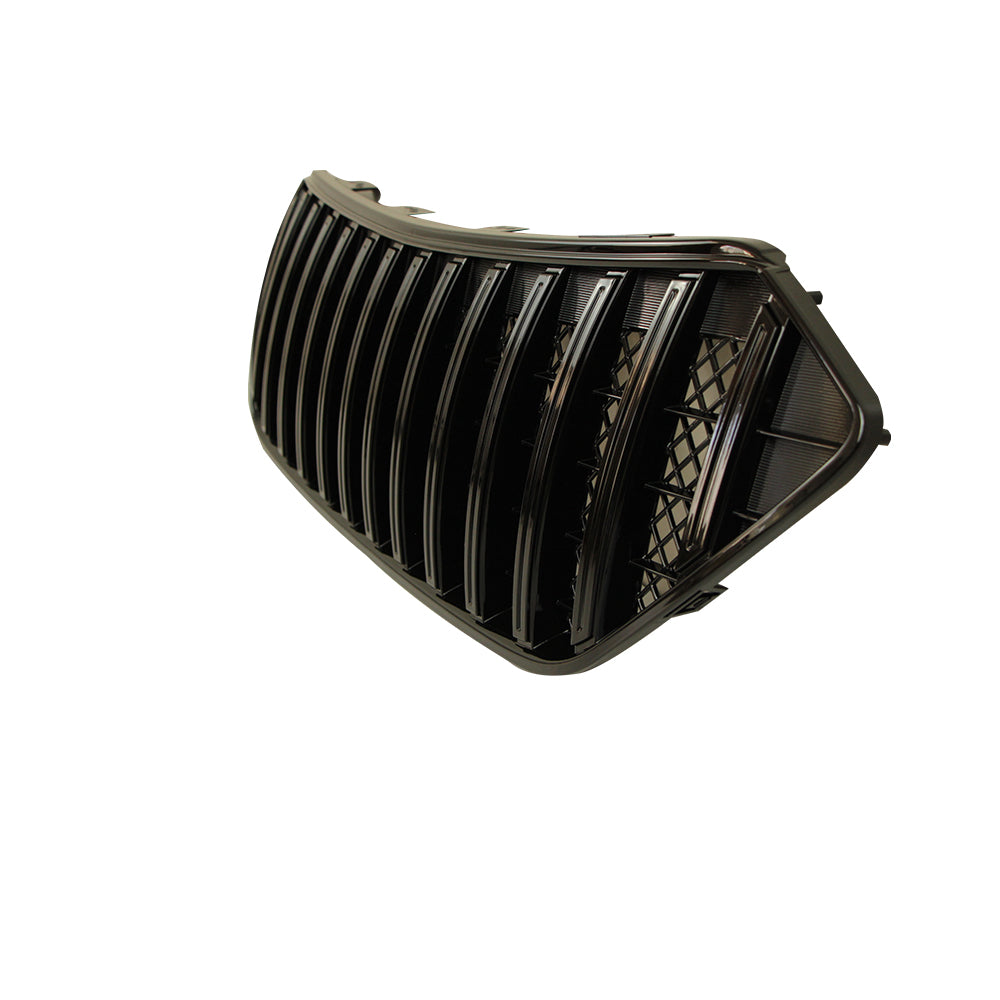 Front Grille For 2013-2016 Hyundai Santa Fe Bumper Grills Grill Cover W/3 Light Gloss Black