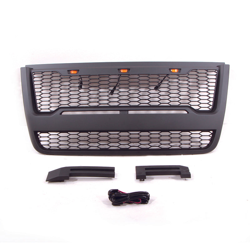 Front Grille for 2006 2007 2008 2009 2010 Ford Explorer Front Bumper Grills W/3 Lights Black