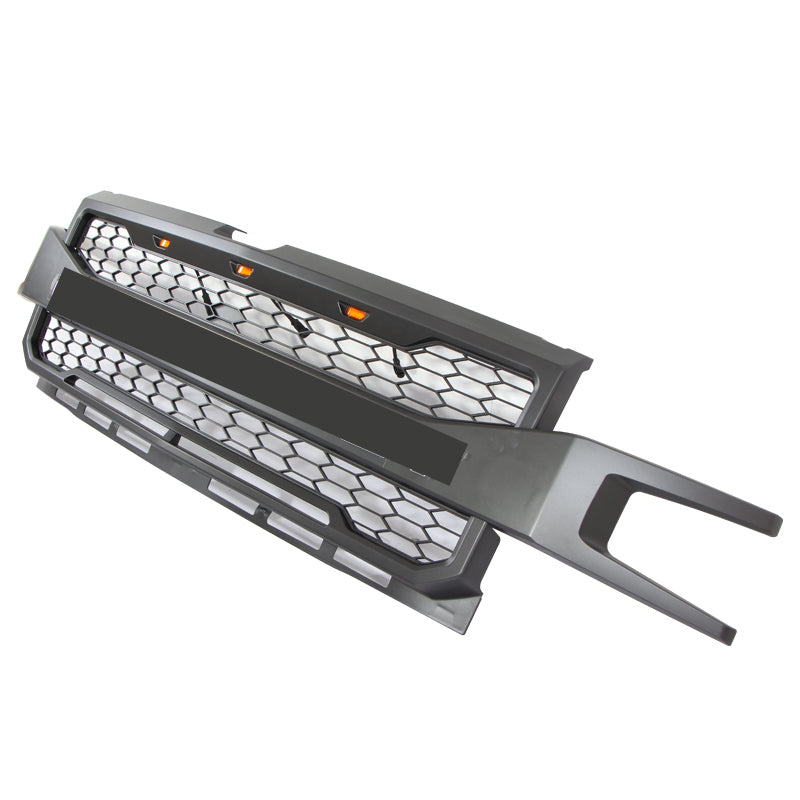 Front Grille for 2019-2021 Chevy Chevrolet Silverado 1500 Bumper Grills Grill Cover W/3 LED Light Black