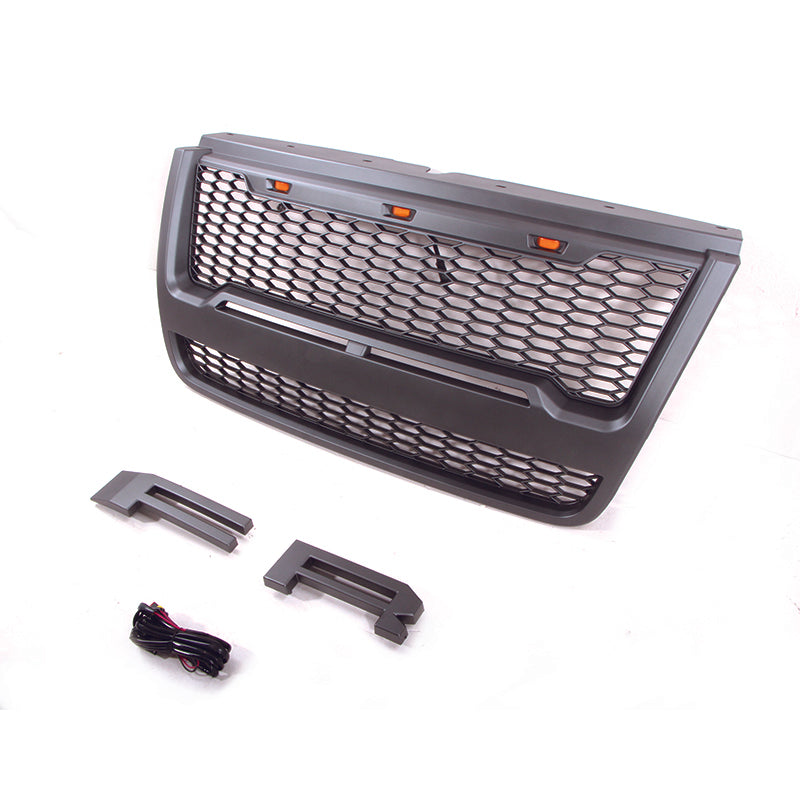 Front Grille for 2006 2007 2008 2009 2010 Ford Explorer Front Bumper Grills W/3 Lights Black