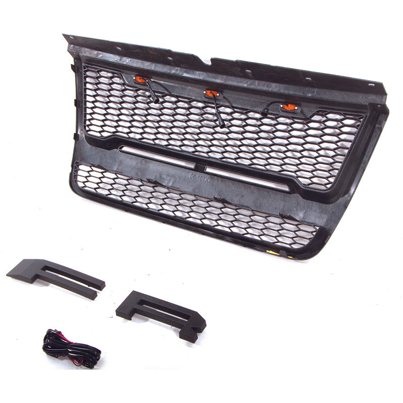 Front Grille for 2006 2007 2008 2009 2010 Ford Explorer Front Bumper Grills W/3 Lights Black