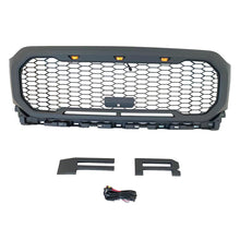 Load image into Gallery viewer, Front Grille For 2021 Ford F150 Raptor Style Bumper Grills Grill Cover W/3 LED Light Black
