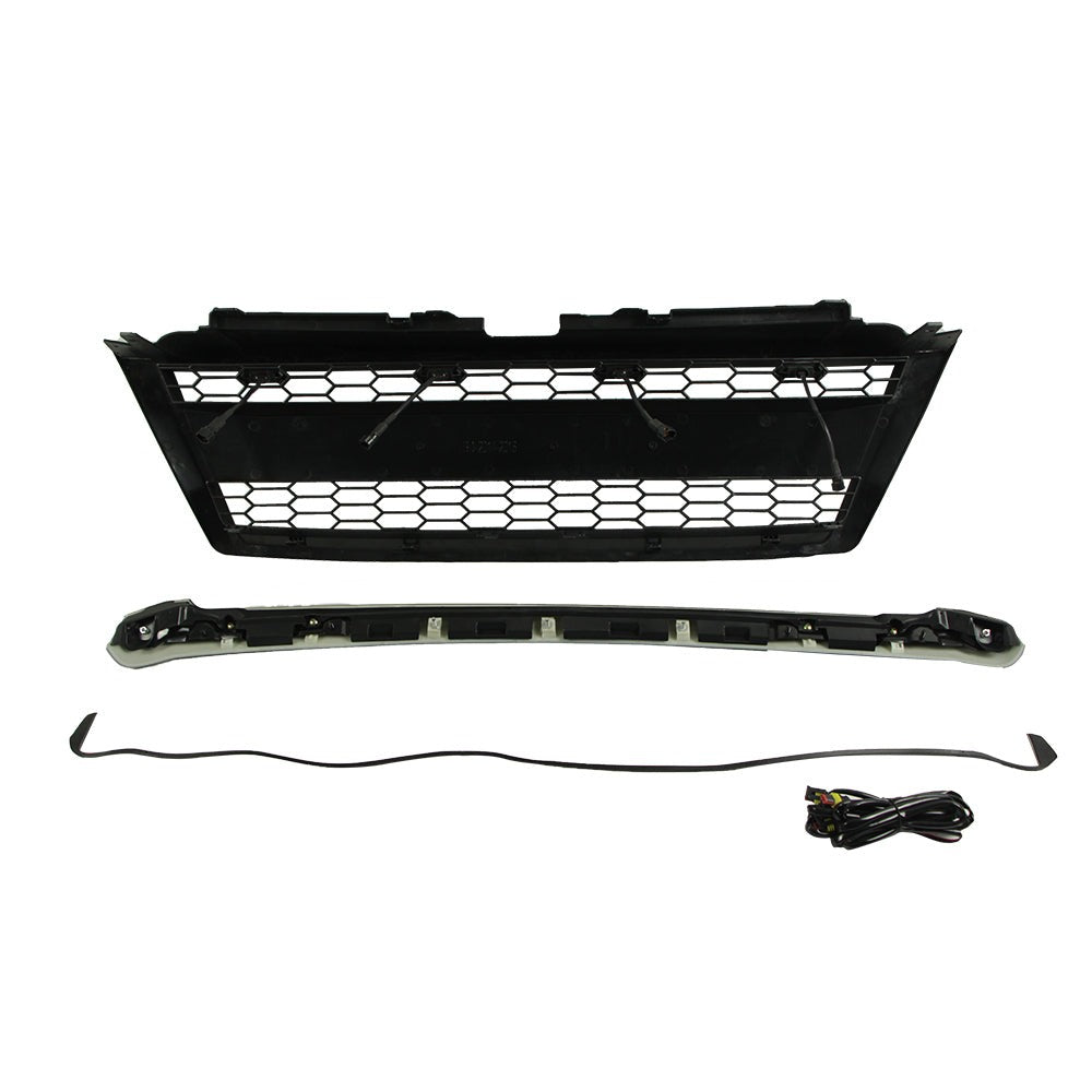 Front Grille For 2014-2017 Land Crusier Prado Bumper Grills Grill Cover W/0 Light Black