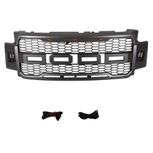 Load image into Gallery viewer, Front Grille For 2017 2018 2019 Ford F250 F350 Super Duty Upper Bumper Grill W/3 Led Lights & Side Light Black