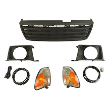 Load image into Gallery viewer, Front Grille Light For 1998-2006 Toyota Land Crusier LC100 Bumper Grills Grill Cover W/4 LED Lights Black